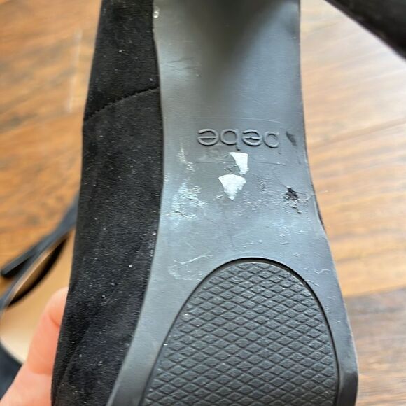 BEBE like new Black faux suede black heels - Picture 8 of 12